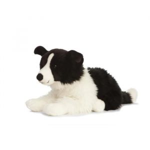 Peluche - Living Nature - Chien Border Collie - 60 cm - Noir et Blanc - Pour Enfant