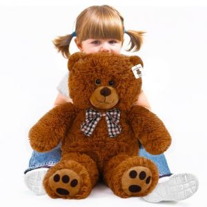 Ours Brun En Peluche Tr&egrave;s Douce MONZANA&reg; Avec Noeud Papillon - Nounours 50cm - Doudou Mignon Peluche Petit Ours Brun