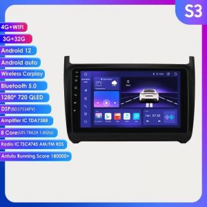 3+32G Autoradio Android multimédia pour VW Volkswagen POLO 5 2008 - 2020 Autoradio stéréo lecteur vidéo GPS Navi Carplay DSP RDS
