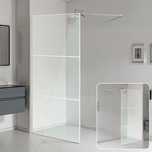 Cecaylie paroi de douche Paroi Walk-In 120&times;200 cm en Verre S&eacute;curit 5 mm Cadre Aluminium Argent PARE-BAIGNOIRE
