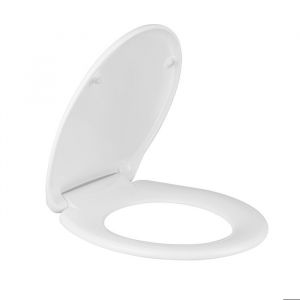 TODOT Abattant WC Blanc Duroplast Thermoplastique Déclipsable Forme Ovale avec Frein de Chute Charnière Réglable 44.5 x 37 x 6.3 cm