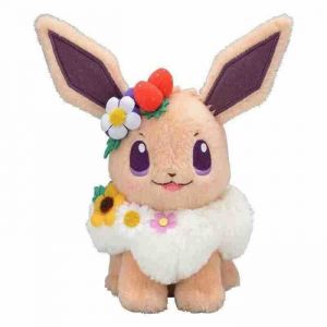 Pokemon Center Original Stuffed Plush Toy Peluche Évoli Eevee Easter Garden Party 20cm