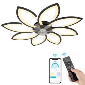 NACATIN Ventilateur de Plafond Multifonctionnel - 6 Vitesses LED Dimmable 3 CouleursPuissance 102W Design Élégant-Noir