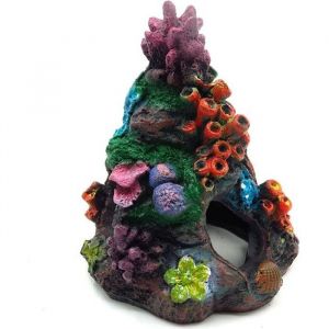 Decoration aquarium corail Decoration aquarium pour tortue Decor pour aquarium en Polyr&eacute;sine 13.5 * 13.5 * 16 cm
