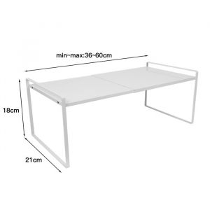 Support extensible pour four &agrave; micro-ondes -Rangement de cuisine -Gain de place-Blanc-(36-60*21*18cm)-XJING