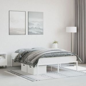 SALE 2025Structure/Cadre de lit en métal - Lit 2 personnes - blanc 140x190 cm18.3 Kg 7311
