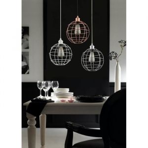 Suspension boule en m&eacute;tal - SODIMPEX - Coloris cuivre - Diam&egrave;tre 23 cm - Monture douille E27 - Max 60W