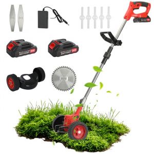 Tondeuse electrique lithium 2 batteries chargeur inclus leger et compact D&eacute;broussailleuse sans fil