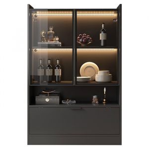 Vitrine moderne &agrave; &eacute;clairage LED 16 couleurs vitrine en verre vitrine sur pied avec &eacute;clairage vitrine en agglom&eacute;r&eacute;35 x 80 x