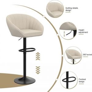 JEOBEST Tabourets de Bar Set de 2 Capacit&eacute; de Charge 120kg &eacute;l&eacute;gant Style Scandinave Chaise de Salle &agrave; Manger