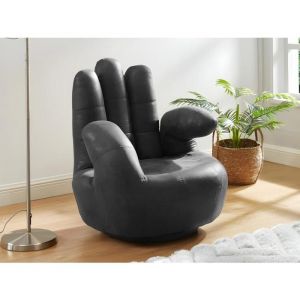 Fauteuil main pivotant CATCHY en simili - Noir