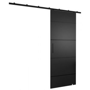 Portes coulissantes avec rail - ABIKSMEBLE Zonda IV - système de porte coulissante intérieur suspendu, 204 x 70 cm, noir mat