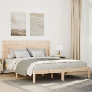 CHIC Lit adulte2 places - 160x210 cm Structure/Cadre de lit extra long 160x210 cm Bois massif #Sara27145