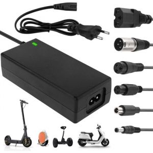 Chargeur Trotinette Electrique 42V 2A Chargeur Hoverboard Chargeurs de Batterie de Trottinette avec 6 Connecteurs Chargeur CHARGEUR
