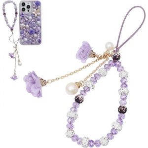 CharmeDeT&eacute;l&eacute;phoneBijouxDeTelephoneCha&icirc;neDeT&eacute;l&eacute;phonePerleCordonTelephonePortableCristalVioletBraceletT&eacute;l&eacute;pho Label