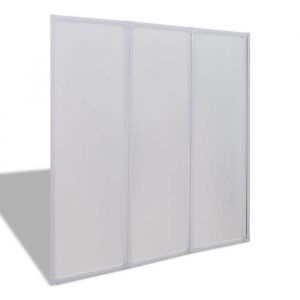 BEST SELLER Pare baignoire à 3 volets rétractables 117 x 120 cm - Portes & parois de douche - 1498509
