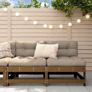 Automne/hiver Brun Canap&eacute;s centraux avec coussins 2 pcs marron miel - Hauteur:70.5cm DEC1695132