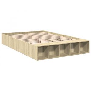 Cadre de lit - 2 personnes - chêne sonoma - 160x200 cm - bois dingénierie LL285995