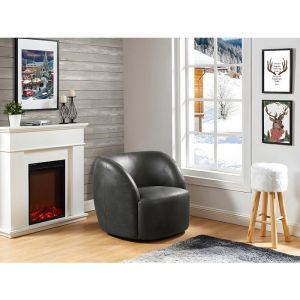 Chemin&eacute;e &eacute;lectrique &agrave; poser VESUVIA - avec manteau - L98 x P24 x H102.5cm - Blanche