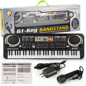 Piano Enfant 61 Touches Piano électronique Clavier pour Enfants Multifonction Enfants Electronique Clavier Piano avec Microphone