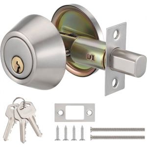 Serrure &agrave; P&ecirc;ne Dormant &agrave; Double Cl&eacute;Bouton de Porte avec Serrure et Cl&eacute;sBoule Ronde Serrure de PorteP&ecirc;ne Dormant Cylindrique