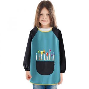 Blouse Peinture Enfant 8-12 Ans Tablier Blouse de Peinture Enfant Imperméable Tablier Peinture Manches Longues avec Grand Poches