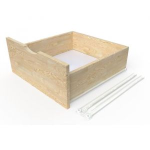 Tiroir pour cube - ABC MEUBLES - Brut - Bois massif - P: 44 cm - l: 41 cm - H: 13 cm