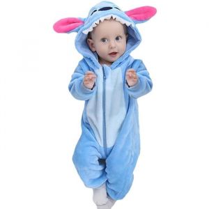 PyjamaEnsemble de Pyjama Dors Bien EnfantB&eacute;b&eacute; Combinaison Hiver Forme Animal D&eacute;guisementBleu-70cm