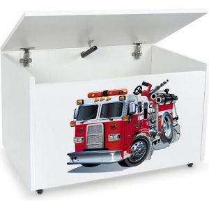 Coffre à jouets XXL sur roulettes Camion de Pompiers