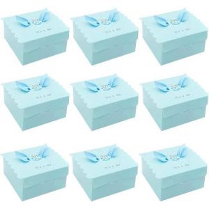 Boîtes à Dragées Baptême Garcon 50 Pièces Bonbonnière Baptême Bébé Boîte Cadeau de Bonbons en Ruban Baby Shower Party Favors