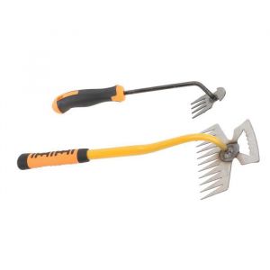 SURENHAP R&acirc;teau de d&eacute;sherbage de jardin Petit r&acirc;teau de jardin outil d&eacute;limination des mauvaises herbes outils jardin controle