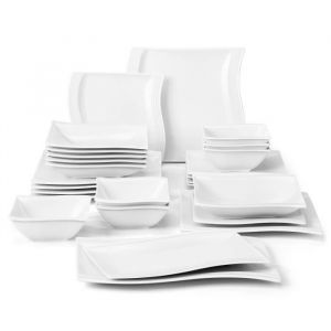 Malacasa Série Flora 26pcs Service Complet de Table Porcelaine Couvert Vaisselles Complet pour 6 Personnes