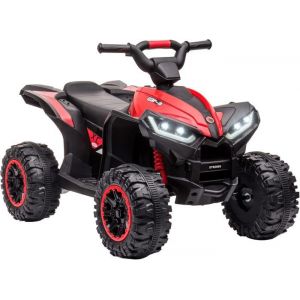 Quad Électrique EnfantsVoiture Électrique Enfants 4 Roues avec MusiqueKlaxonLumière LED Cadeaux de Noël pour Enfantsrouge