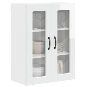 Armoire de cuisine MVS - Meuble bas &agrave; cuisine - avec rangement - avec &eacute;tag&egrave;re Blanc brillant 60x31x80cm &26_5473655