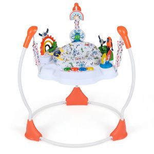 Trotteur B&eacute;b&eacute; Musical Jumperoo COSTWAY-6 Jouets Interactifs-Lumi&egrave;res et Musique-3 Hauteurs R&eacute;glable-Si&egrave;ge &agrave; 360&deg;-6+ Mois-Orange