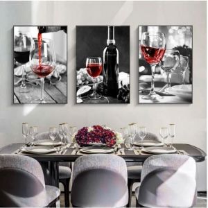 Bar restaurant impression sur toile peinture Raisin Vin Rouge affiche salon cuisine maison d&eacute;coration murale 50x70cm sans cadre