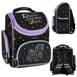 Sac à dos - STARPAK - Licorne Holo - Noir - 37x32x22 cm - Ergonomique et fonctionnel