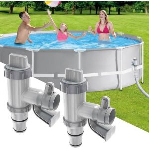 2PCS Robinet de piscine pour piscine hors-sol 2 en 1-Valve à piston - Pièces de rechange-Vanne darrêt pour piscine hors sol