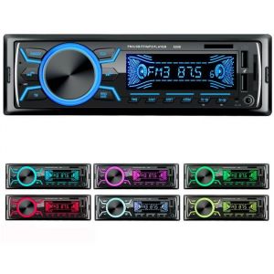 Autoradio Bluetooth Poste Radio Voiture1Din Radio de Voiture 4*60W Auto Radio 7Couleurs FM St&eacute;r&eacute;o Radio USB/SD/AUX/EQ/Lecteur MP3