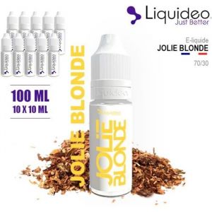 E-LIQUIDE SAVEUR JOLIE BLONDE  100ML EN 10MG DE NICOTINE - 10 X 10 ML - ELIQUIDE MARQUE LIQUIDEO