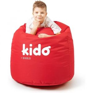 Diablo Pouf Poire Beanbag pour Enfants Pouf avec Kremplina Fauteuil de Jeu avec des Perles Polyester 110 x 80 x 80 cm (Rouge)