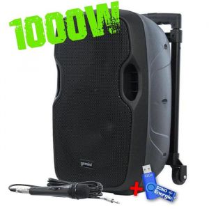 Enceinte Autonome gemini AS 10 TOGO sur Batterie avec Micro  1000 Watts  USB/BT/AUX/SD