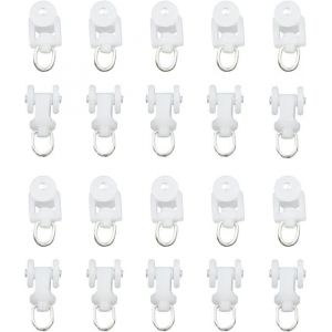 Rouleaux de Rail de Rideautransporteurs &agrave; roulettes pour Rideaux ondul&eacute;sCoureurs de draperie Pliables20 pi&egrave;ces (22x16mm /