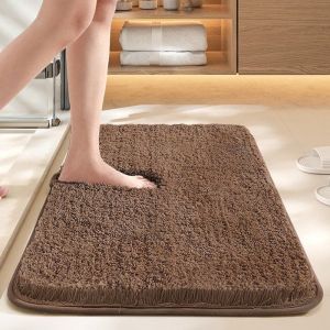 Tapis de bain/paillasson/tapis pour animaux en microfibre (1 pi&egrave;ce) 35 cm d&eacute;paisseur ultra-absorbant 50 x 80 cm marron