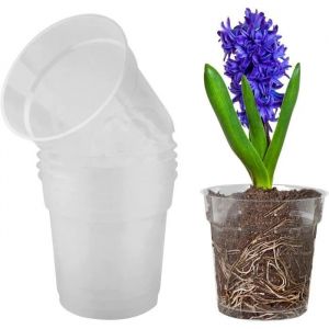 5 Pièces Pot de Fleurs Plastique Transparent Pot à Orchidée en Plastique Transparent Pot à Orchidée en Plastique Transparent avec