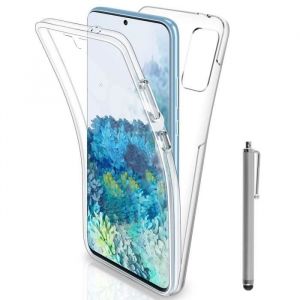 Pour Samsung Galaxy S20+ Plus- S20+ 5G 6.7: Coque Avant et Arrière Silicone 360° protection intégrale + Stylet - TRANSPARENT