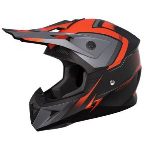Casque moto cross STORMER Dust Madness Black Orange Metal Matt