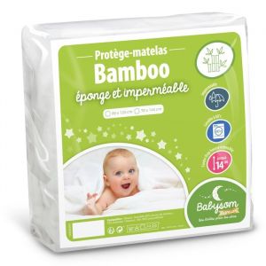 Protège Matelas Bébé Bamboo - BABYSOM - 70x140 cm - Bouclette Éponge - Imperméable - Oeko-Tex®