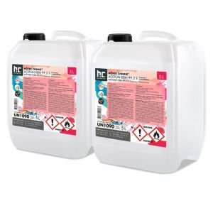 Ac&eacute;tone Pur 995% H&ouml;fer Chemie&reg; 2 x 5 L &ndash; Dissolvant Polyvalent pour Nettoyage Colles Vernis et Impression 3D