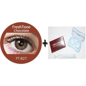 Lentilles De Contact De Couleur Chocolat 3Tons + Avizor Solution Multifonctions 10ML + Kit De Rangement Couleur Al&eacute;atoire OFFERT